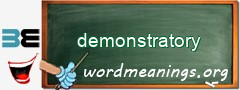 WordMeaning blackboard for demonstratory